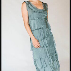Sovay Ruffle Maxi Dress  One Size teal
